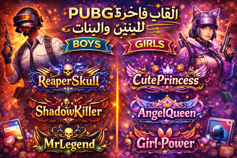 ألقاب فاخرة لPUBG للبنين والبنات