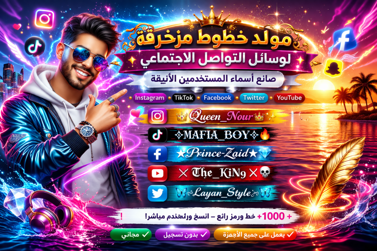 مولد خطوط مزخرفة لوسائل التواصل الاجتماعي – صانع أسماء المستخدمين الأنيقة